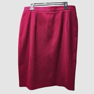 Vintage Panther 1980s 100% Wool Burgundy A Line Knee Length Skirt Size 18